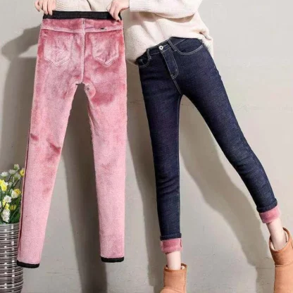 Denim Fleece Lined Leggings - Image 4