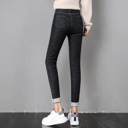 Denim Fleece Lined Leggings - Image 3