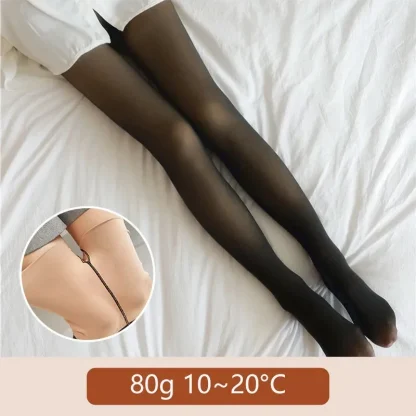 Faux See-through Fleece Lined Legging - Image 7