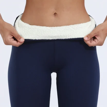 Stretchy Solid Fleece Lined Legging - Image 2