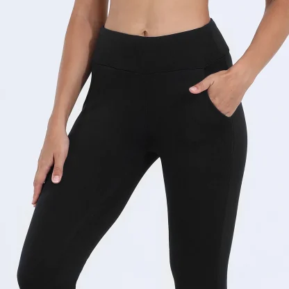 Stretchy Solid Fleece Lined Legging - Image 5