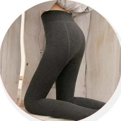 High-waist Elastic Fleece Lined Legging - Image 6