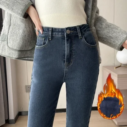 Flared Denim Fleece Lined Legging - Image 4