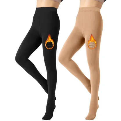 Thermal Solid Fleece Lined Leggings - Image 5