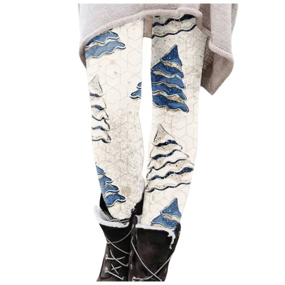 Christmas Printed Fleece Lined Leggings - Image 5