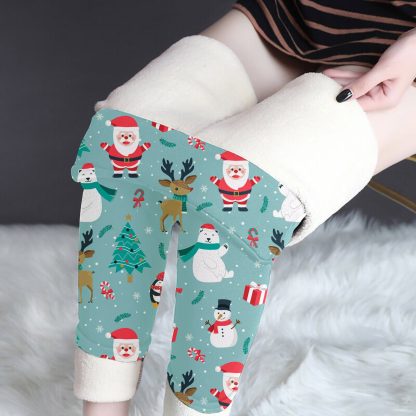 Printed Elastic Fleece Lined Leggings