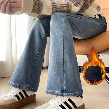 Flared Denim Fleece Lined Legging - Image 2
