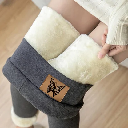 Fuzzy Winter Fleece Lined Leggings - Image 3