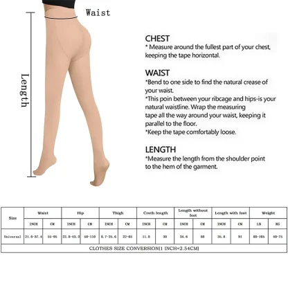 Faux See-through Fleece Lined Leggings - Image 7