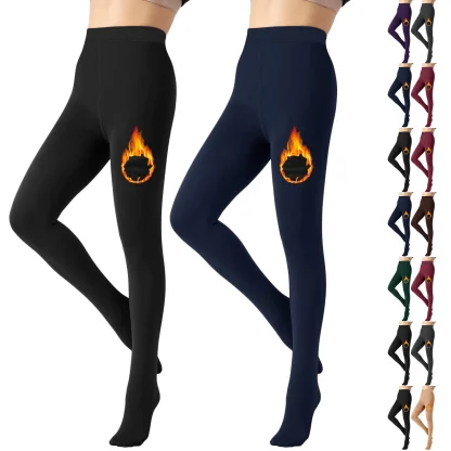 Thermal Solid Fleece Lined Leggings - Image 4