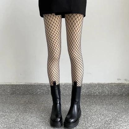Fake Sheer Fishnet Fleece Lined Legging