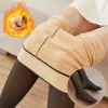 Fake See-through Fleece Lined Legging - Image 3