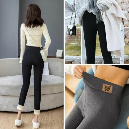 Fuzzy Winter Fleece Lined Leggings - Image 5