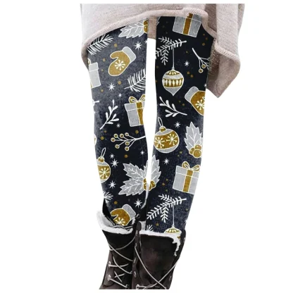 Printed Comfy Fleece Lined Leggings - Image 4