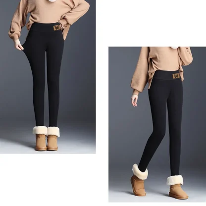 Fuzzy Winter Fleece Lined Leggings - Image 4