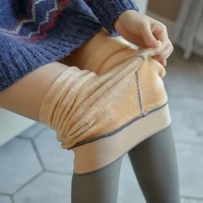 Fake See-through Fleece Lined Legging - Image 2