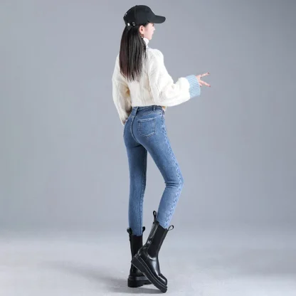Skinny Denim Fleece Lined Legging - Image 2