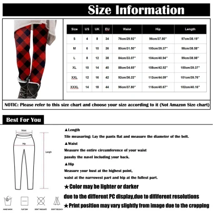 Christmas Print Fleece Lined Leggings - Image 7