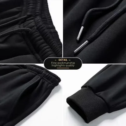 Black Thickened Fleece Lined Leggings - Image 3