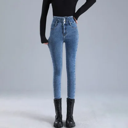 Thick Denim Fleece Lined Leggings