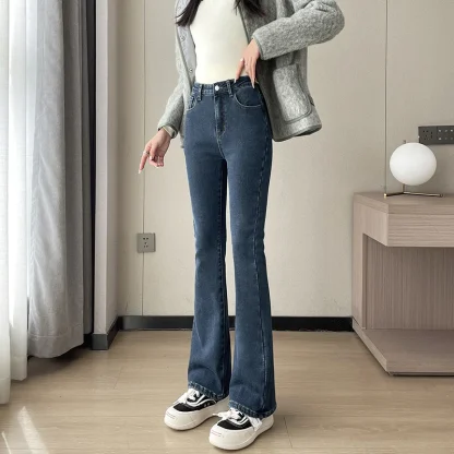Flared Denim Fleece Lined Legging - Image 6