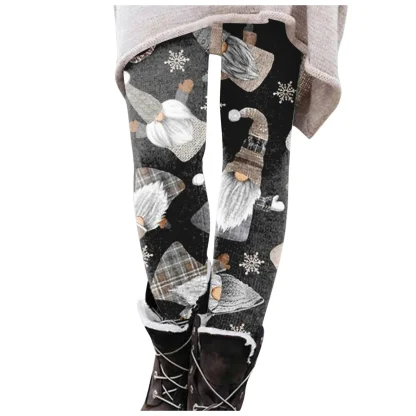 Christmas Printed Fleece Lined Leggings - Image 4