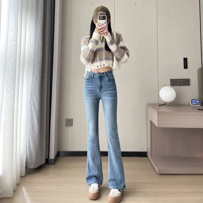 Flared Denim Fleece Lined Legging