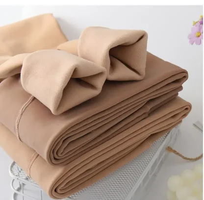Neutral Color Fleece Lined Leggings - Image 6