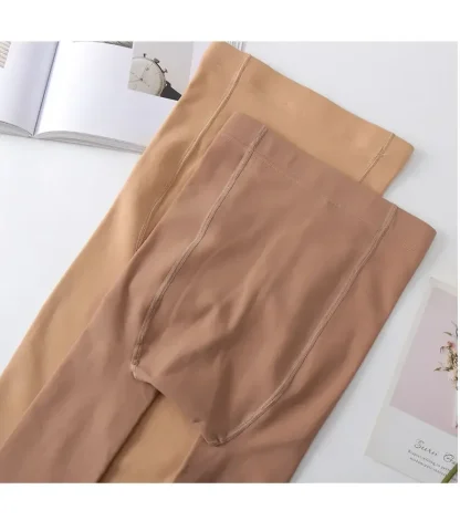Neutral Color Fleece Lined Leggings - Image 4