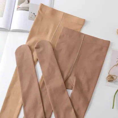 Neutral Color Fleece Lined Leggings - Image 5