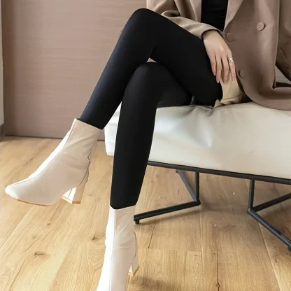 Thermal Elastic Fleece Lined Leggings - Image 4