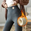 Stretchy High-waist Fleece Lined Leggings