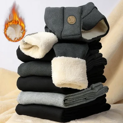 Warm Solid Color Fleece Lined Leggings - Image 6