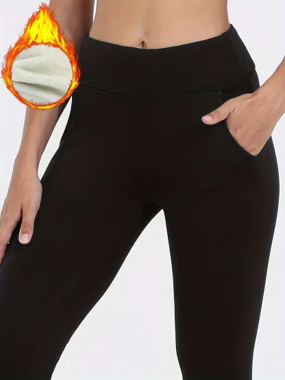 Side Pocket Fleece Lined Leggings - Image 2