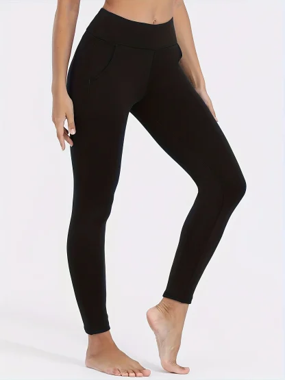 Side Pocket Fleece Lined Leggings - Image 4