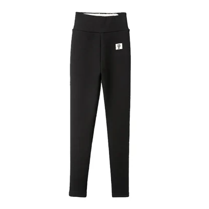 High-waist Solid Fleece Lined Leggings - Image 6