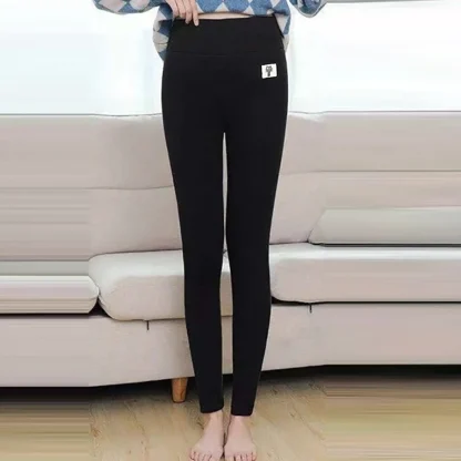 High-waist Solid Fleece Lined Leggings