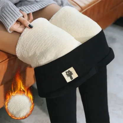 Stretchy High-waist Fleece Lined Leggings - Image 2