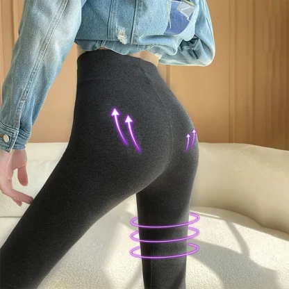 Stretchy High-waist Fleece Lined Leggings - Image 4