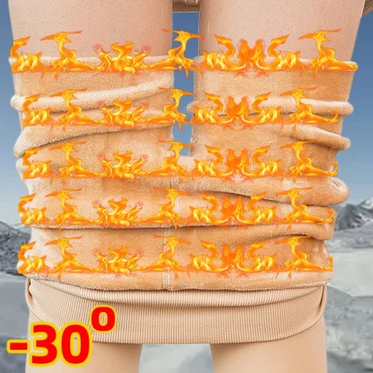 Elastic Warm Fleece Lined Leggings - Image 3