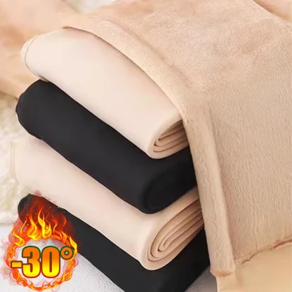 Elastic Warm Fleece Lined Leggings - Image 4
