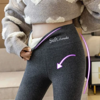 Stretchy High-waist Fleece Lined Leggings - Image 3
